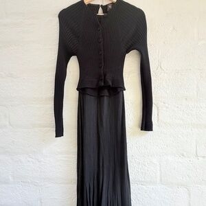 VINTAGE JEAN PAUL GAULTIER MAILLE FEMME - BLACK WOOL KNIT DRESS  Made in Italy